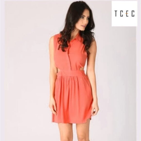 TCEC Los Angeles• Coral Cut-Out Retro Style Dress - Picture 12 of 16